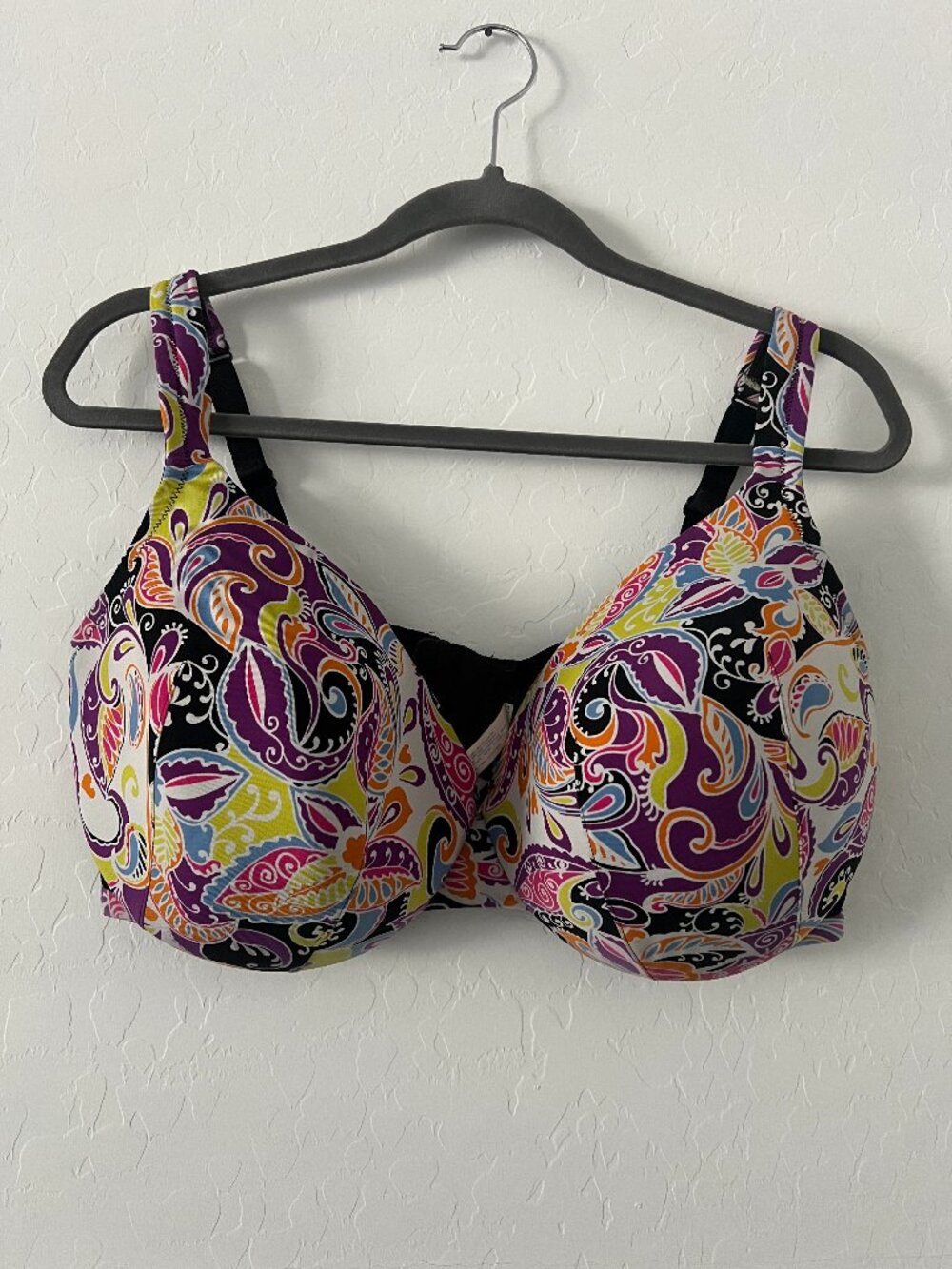 Cacique Lane Bryant 42DDD Underwire Bra Multicolor Paisley Full Coverage Support